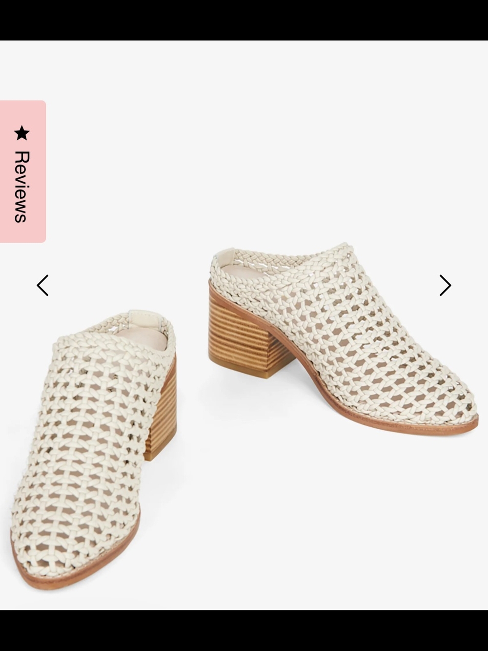 INTENTIONALLY BLANK Cream Woven Block Heel Mules